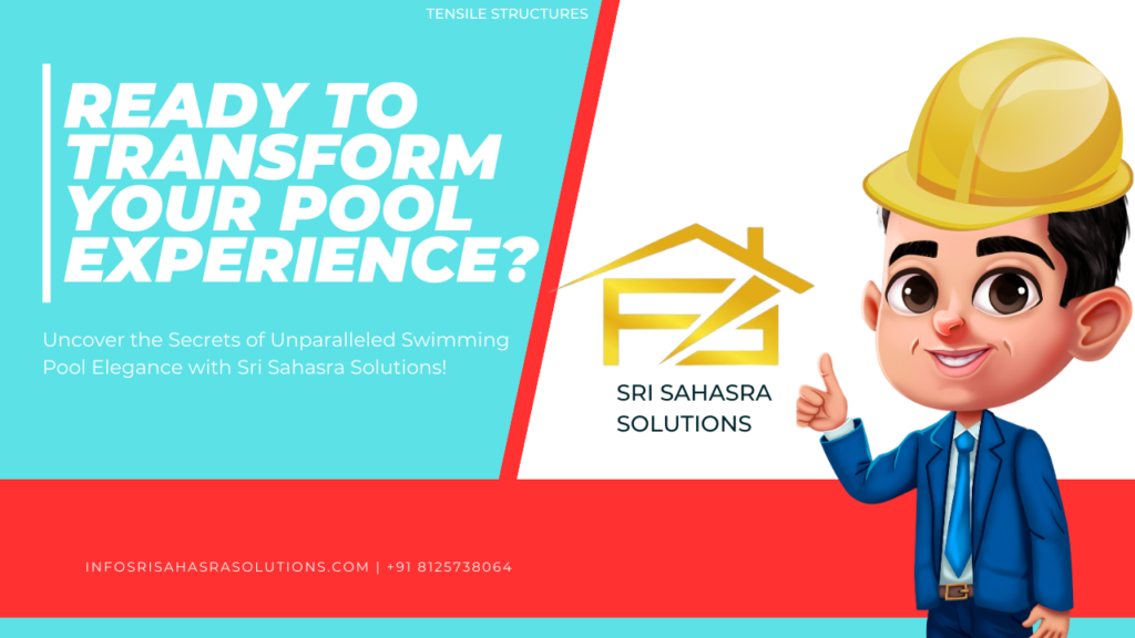 image of a sri sahasra solutions about pool cover which is designed in canva